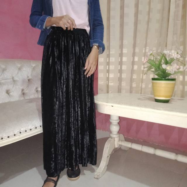 ROK PLISKET PREMIUM BLUDRU VELVET IMPOR KOREA MAYUNG real pict