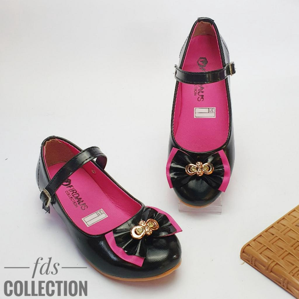 Sepatu Flat Shoes Anak Perempuan Slip On Empuk Motif Pita