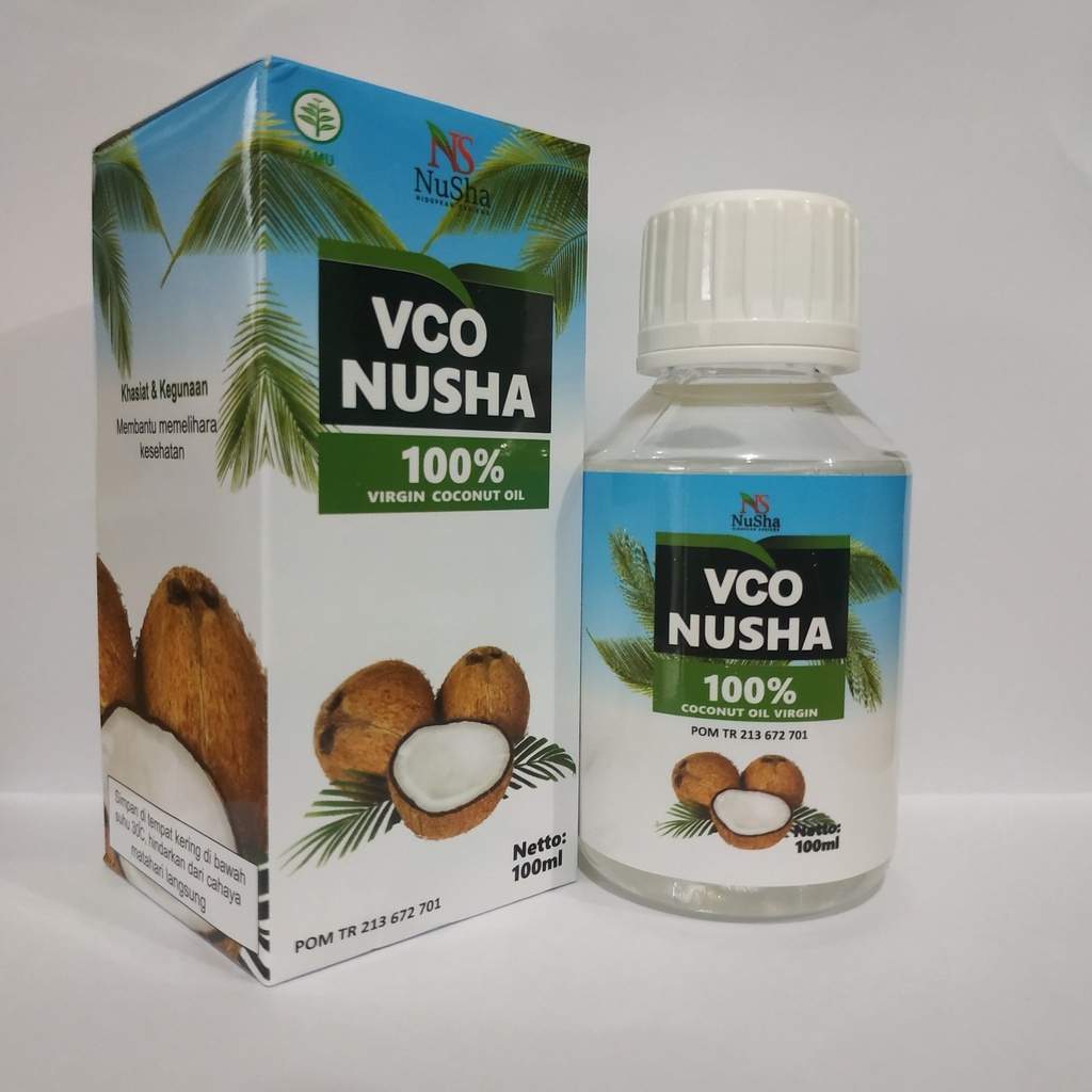 VCO NUSHA KUALITAS GRADE A BPOM Minyak Kelapa Murni Cair 100% Virgin Coconut Oil 100ml