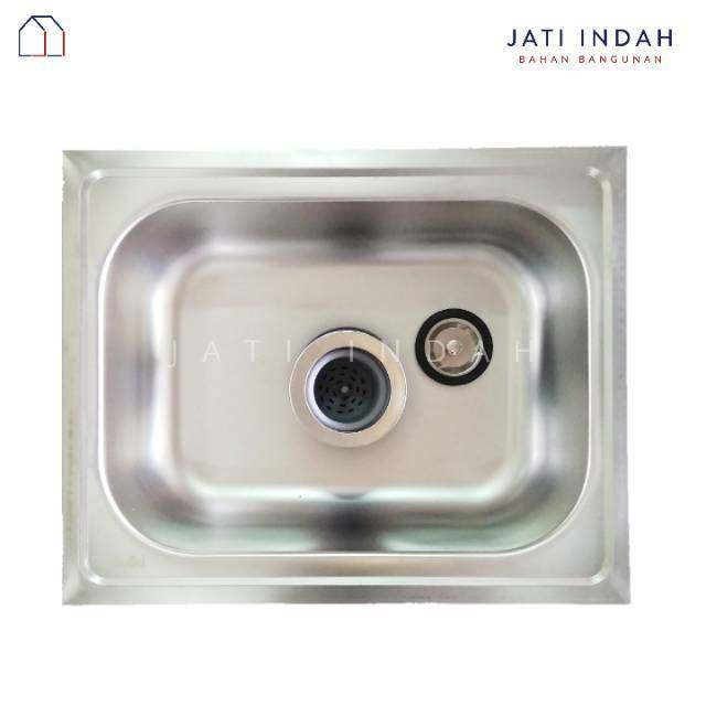 Bak Cuci Piring Stainless Sink 1 Lubang Tanpa Sayap / Wastafel