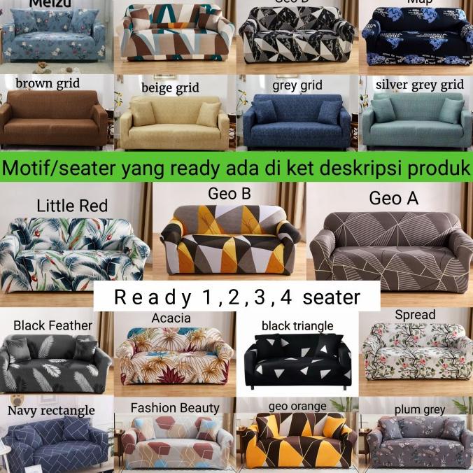 Cover Sofa 3 SEATER Import Sarung Sofa Stretch Kain Sofa 3 Seater