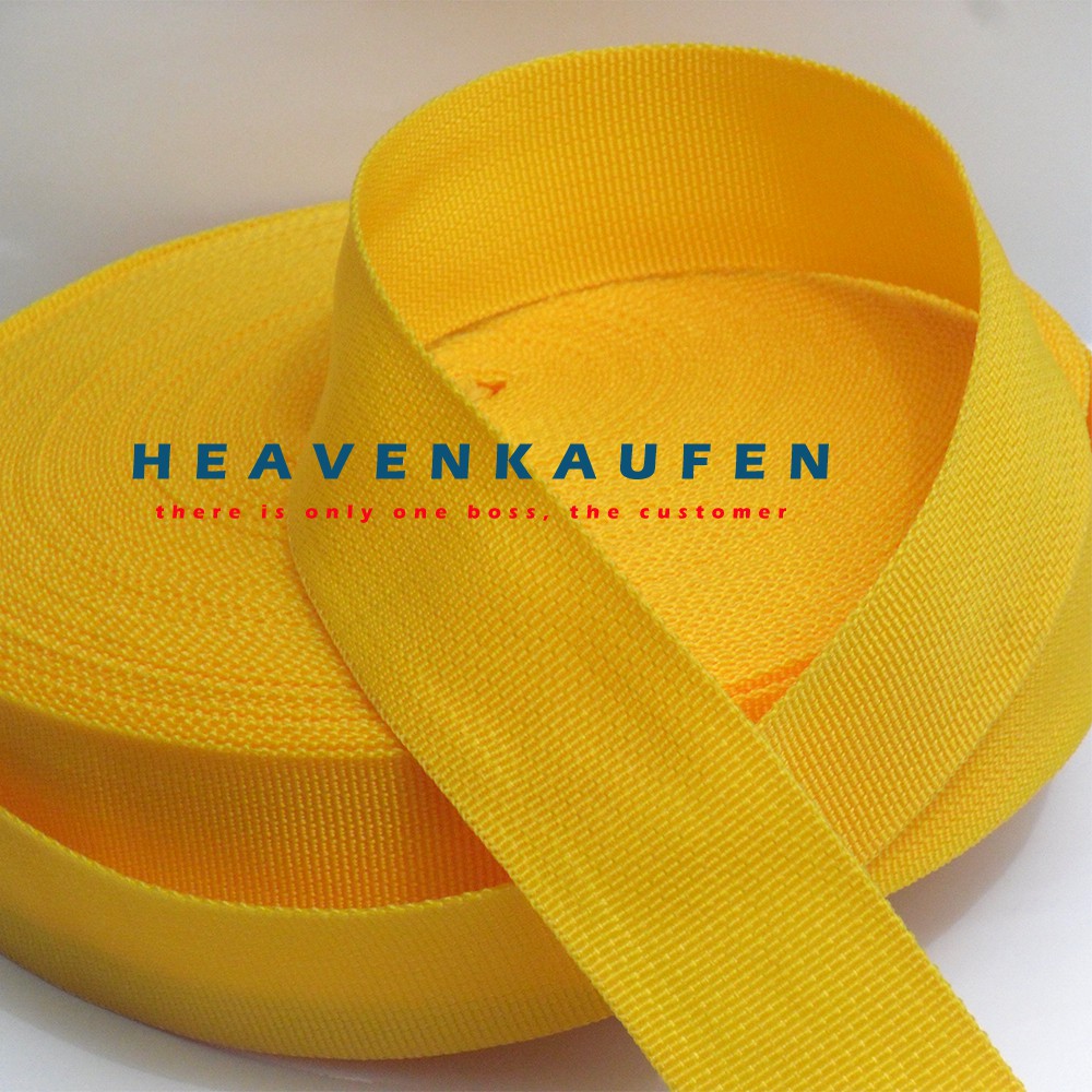 Webbing Warna Kuning Lebar 3,8 cm Per Meter