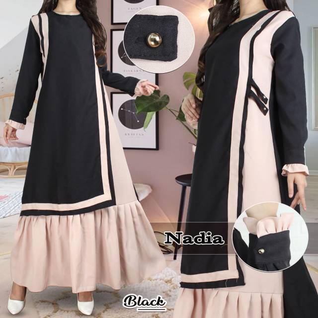 Gamis Nadia Maxy Dress Fashion Muslim Wanita