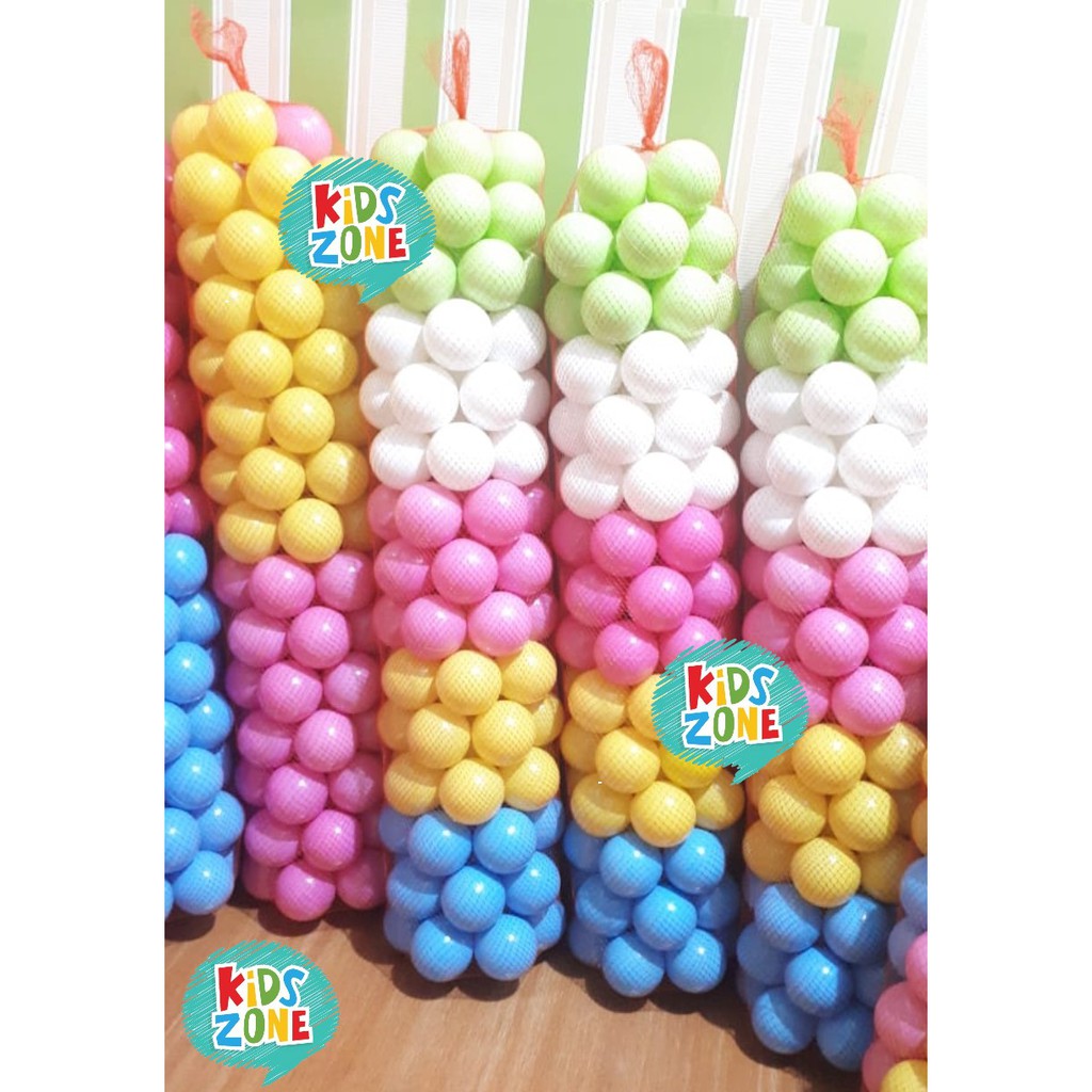 Mandi Bola Anak BAHAN TEBAL SNI WARNA PASTEL PREMIUM ISI 100-1
