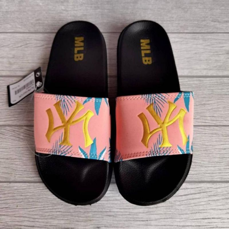 New Sendal Slide MLB NY Pink Unisex Sendal Slip On Premium