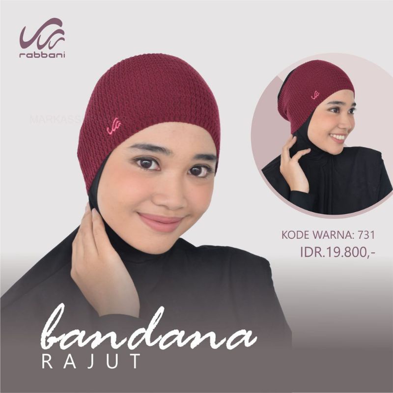 Bandana Ciput Rajut Rabbani ORI