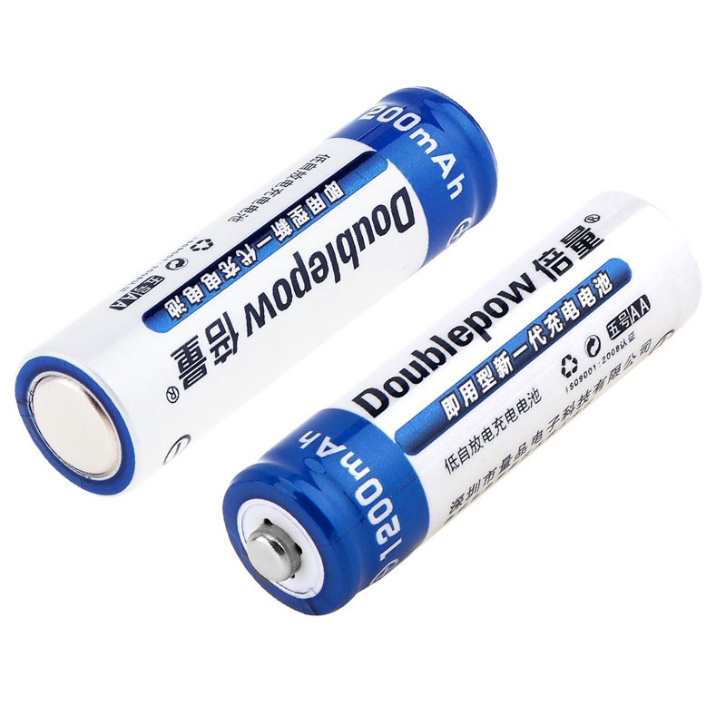 DOUBLEPOW Charger Baterai 4 slot AA/AAA + 4 PCS AA Battery 1200mAh - EPC-BTY-14M - White