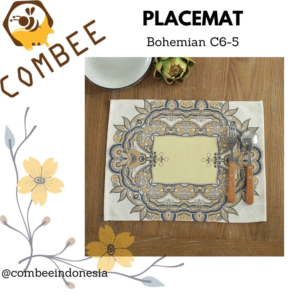 Taplak Piring / Place Mat / Tatakan Piring / Hiasan Meja Bohemian - C6