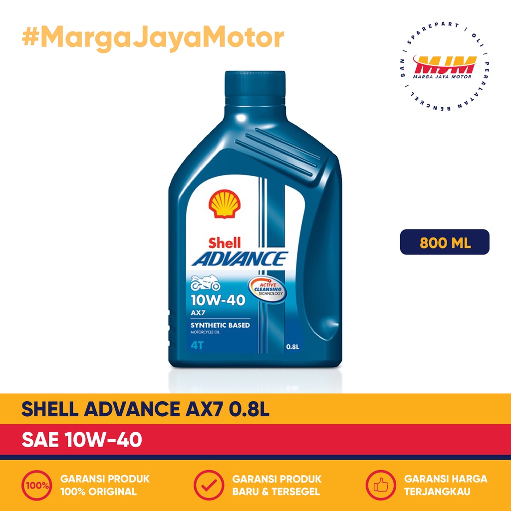 Shell Advance AX7 4T 10W/40 800ml Shell Oil 0.8L