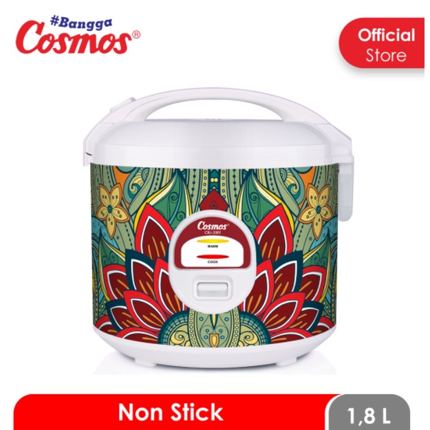 Rice Cooker Magic Com Cosmos Anti Lengket Kapasitas 1.8 Liter CRJ 3301 / CRJ3301