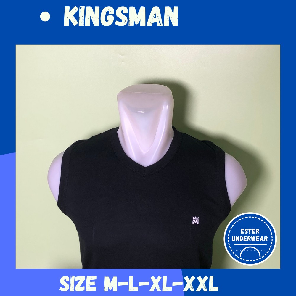 Kaos ThankTop / Runcool pria Kingsman THV Hitam Isi-1 PCS  bahan Fine Cotton