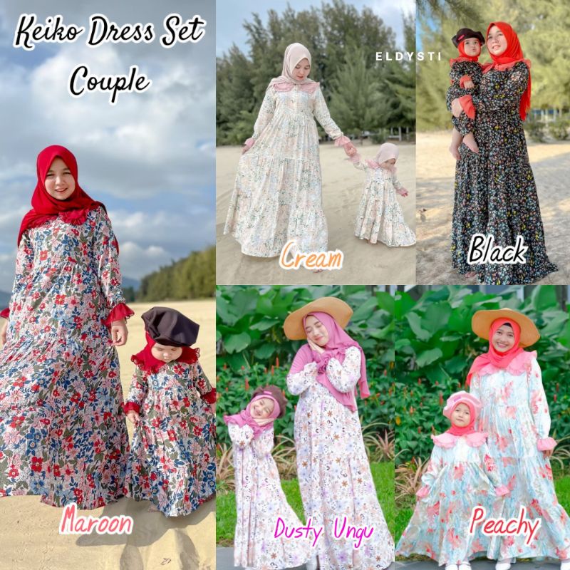 GAMIS KEIKO / KEIKO DRESS ORIGINAL CELY PART 2/ GAMIS COUPLE IBU DAN ANAK / GAMIS COUPLE KEIKO / DRE
