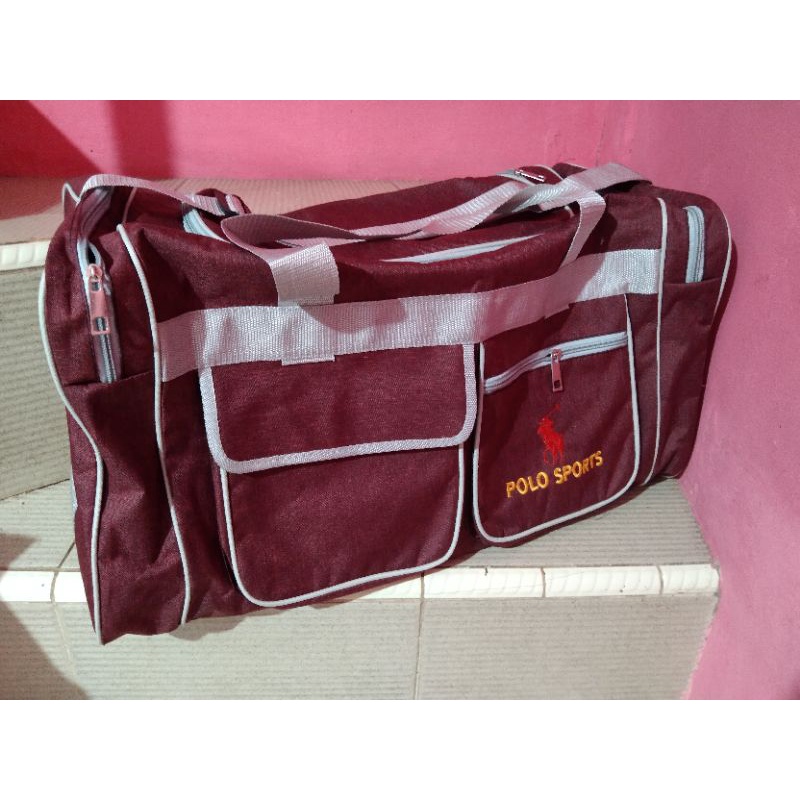 Tas pakaian Mudik Denim poloo sport travel bag multifungsi