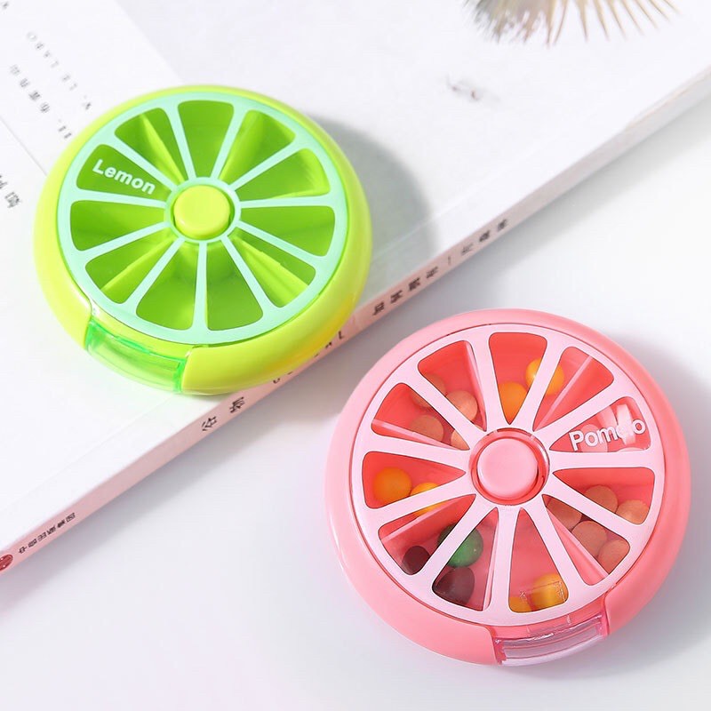 KOTAK PENYIMPANAN OBAT VITAMIN 7 PUTAR MOTIF BUAH [SWEETSPACE]