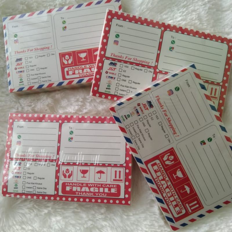 

sticker pengiriman olshop isi 100lembar