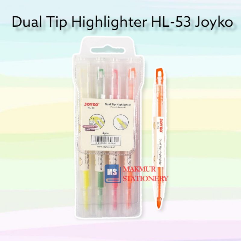 

Highlighter/Stabilo/Penanda Dual Tip Joyko (Set) HL-53