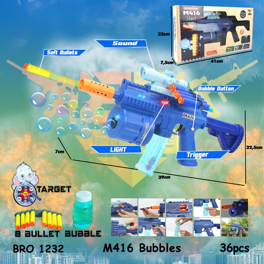 PROMO BRO1232 Pistol Pistolan Peluru Busa Bubble Gun Gelembung Busa Tembak Tembakan BIGBANG