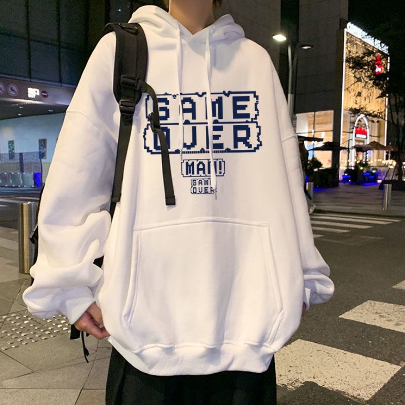 (S - 6XL) Hoodie/ Sweater Korean Style Harajuku GAME OVER JUMBO BIGSIZE UNISEX 5XL 4XL 3XL 2XL XL L M Unisex Urban Streetwear