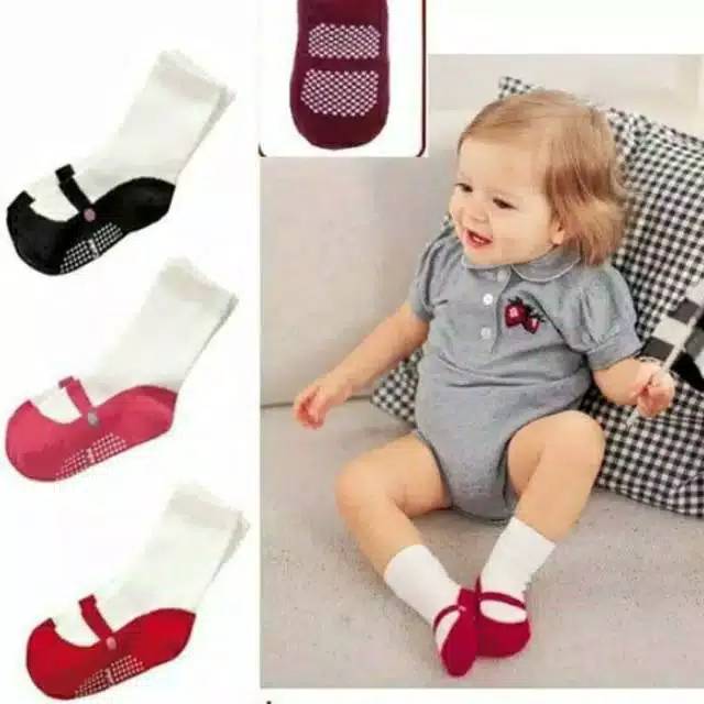 Kaos kaki model sepatu anak bayi perempuan anti slip