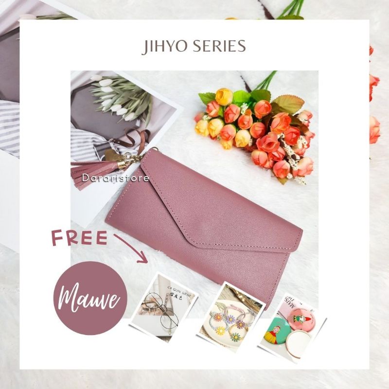 Jihyo dompet wanuta panjang korean fashion by dararistore free pouch