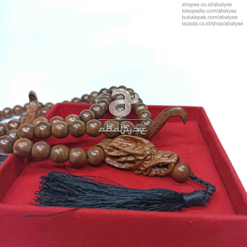 Tasbih Tasbeh Kayu Nagasari Nagosari Ukiran Naga 99 Butir - Kayu Naga Sari Asli