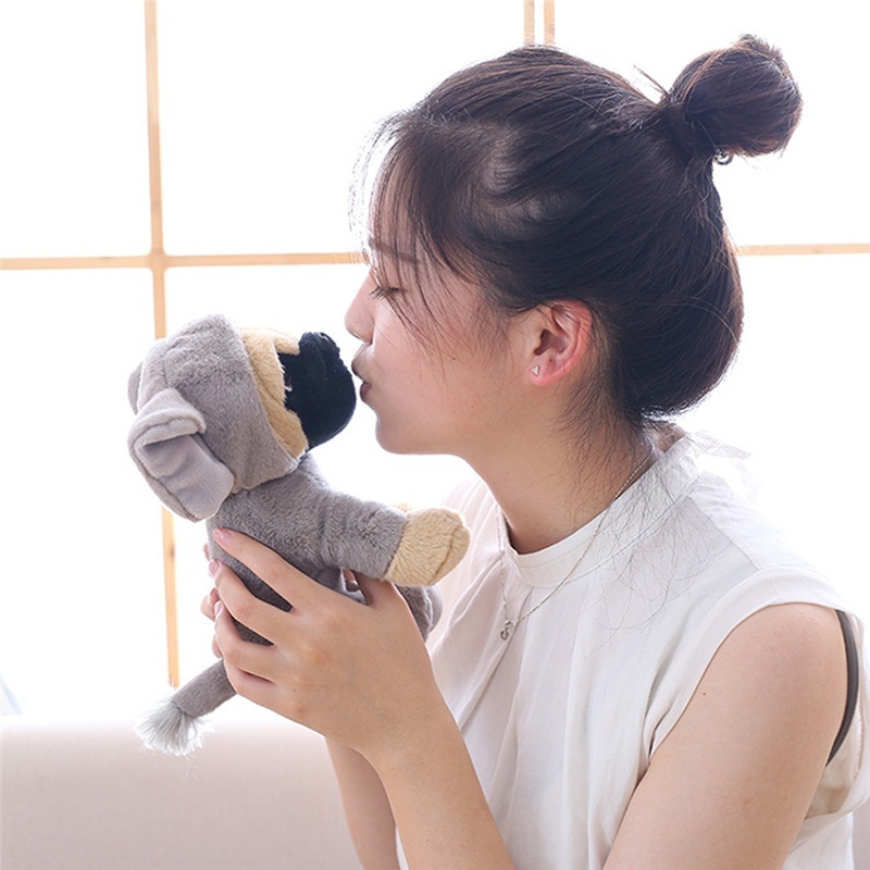 Mainan Boneka Plush Anjing Pug Dengan Topi + Bel Untuk Anak Laki-Laki / Perempuan
