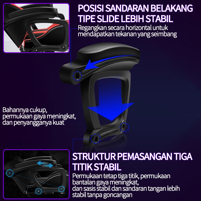 Kursi gaming audio bluetooth/LED strip pijat  1 titik 7 titik kursi kantor mewah kursi permainan kursi gamer