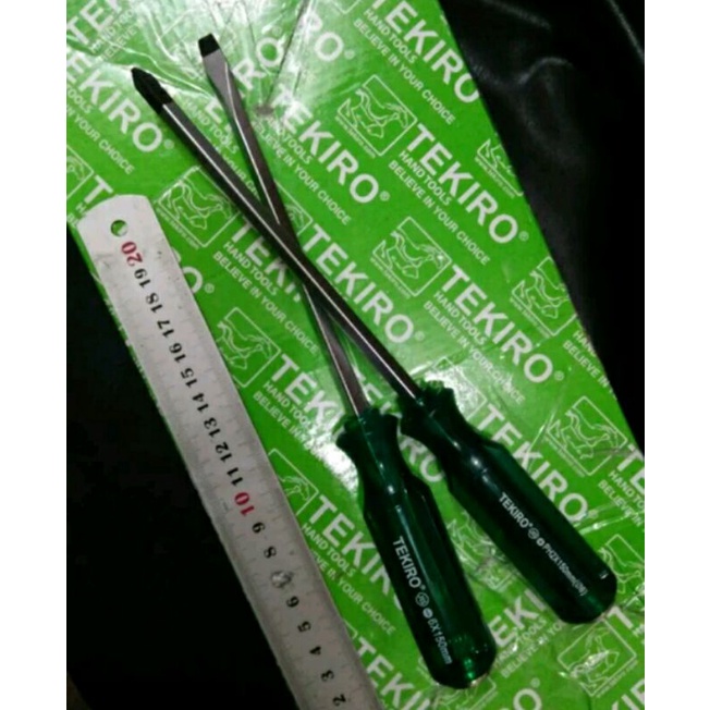 OBENG TEMBUS set 2 pcs Extra Long 8" TEKIRO OBENG KETOK GEDOR - Sedia Treker Kunci T Y L Bintang Rin