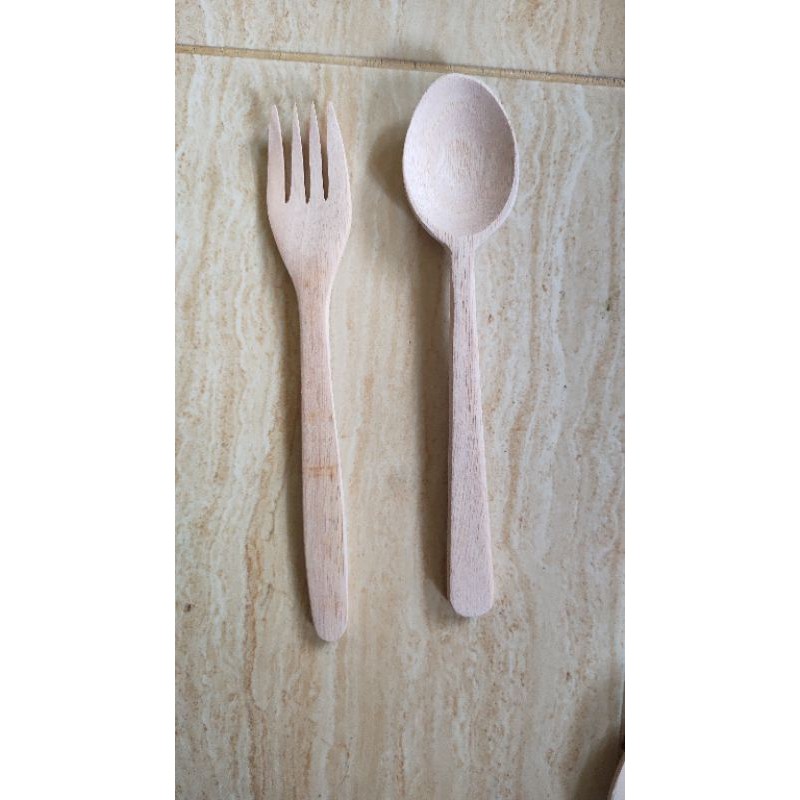 Souvenir sendok garpu kayu sablon nama