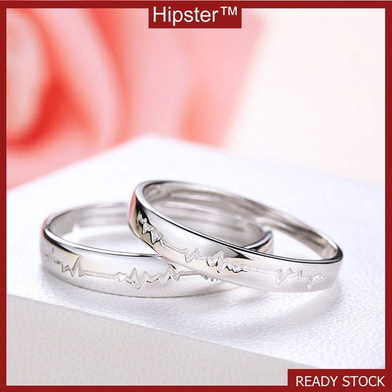 Korean-Style Chic and Unique Vintage Sterling Silver Adjustable Couple Romantic Ring