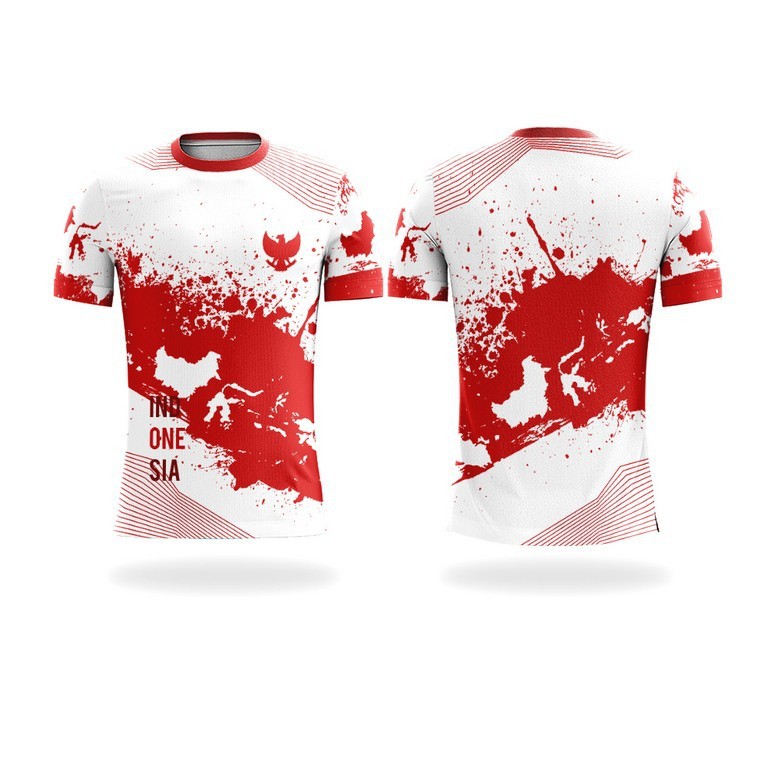 Kaos Jersey Sport Sepeda Indonesia Garuda Merah Putih Custom EMN212