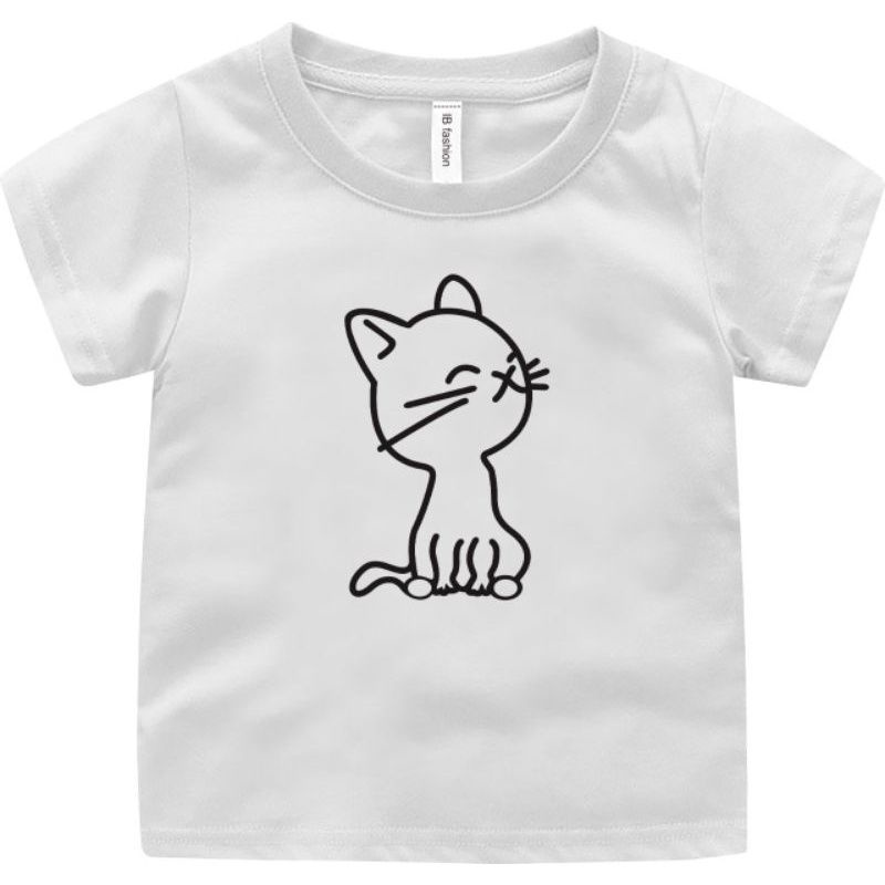 Kaos Baju Anak Perempuan Umjur 2 Sampai 15 Tahun Atasan Tshirt Cewe Murah Motif  Cute Cat Size S M L XL XXL Uxlo Fashion