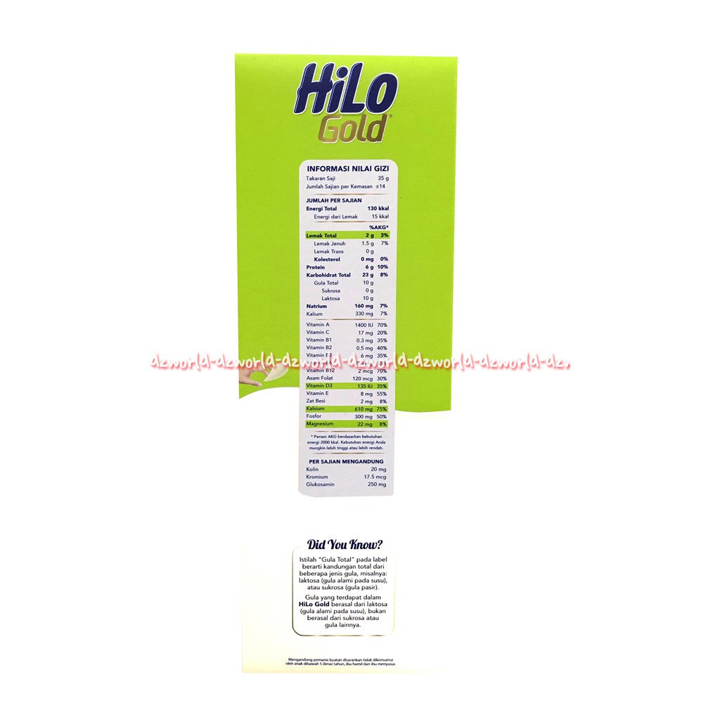 Hilo Gold Original 200gr Susu Bubuk Formula Susu Kalsium Tulang Hailo Untuk Lansia