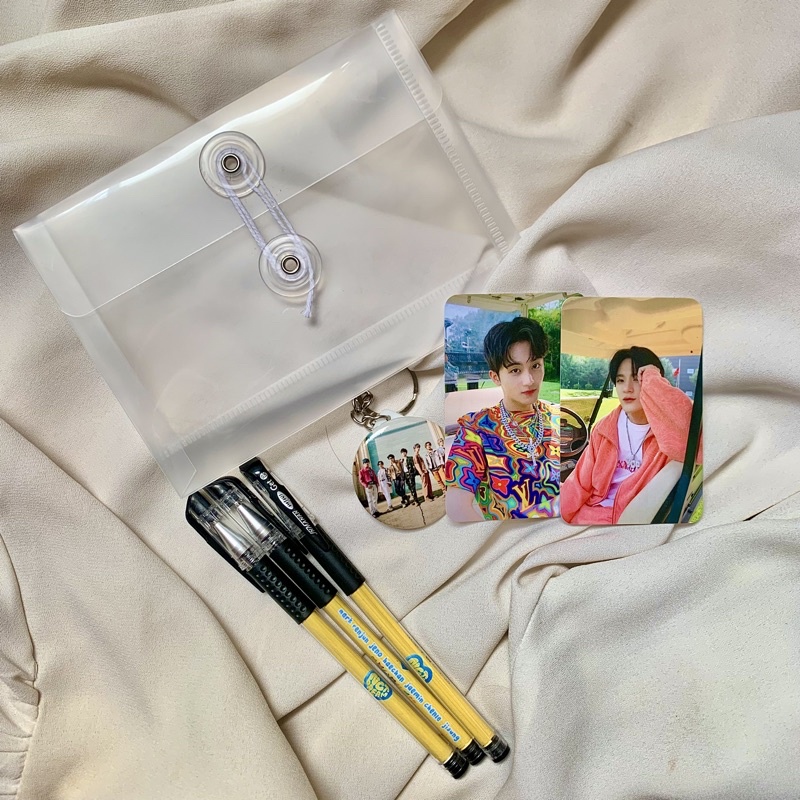MINI POUCH FANKIT TRANSPARAN KPOP NCT EXO BTS AESPA TREASURE ENHYPEN ALAT TULIS PULPEN PC GANCI