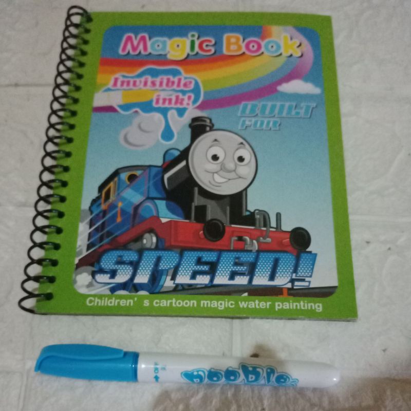 LYSASHOP - MAGIC WATER BOOK / BUKU AJAIB MEWARNAI ANAK GAMBAR MAINAN EDUKASI ANAK-Thomas