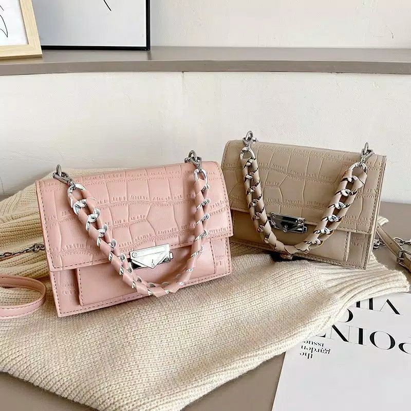 Tas Selempang Wanita import croco  rantai | Tas viral | Tas wanita bagus | tas mewah | tas murah