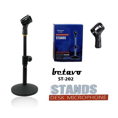 Stand Mic Meja Betavo ST-202 Tripod Tatakan Dudukan Microphone Meja Profesional Audio Pro Standing Microphone Meja ST202 Table Holder