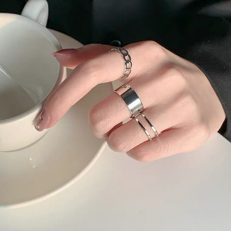 Cincin Jari Telunjuk Model Terbuka Dapat Disesuaikan Gaya hip hop Jepang Korea Untuk Wanita