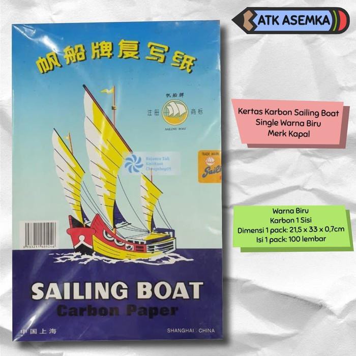 

Kertas / Kertas Karbon Sailing Boat Single Warna Biru Merk Kapal / Perahu