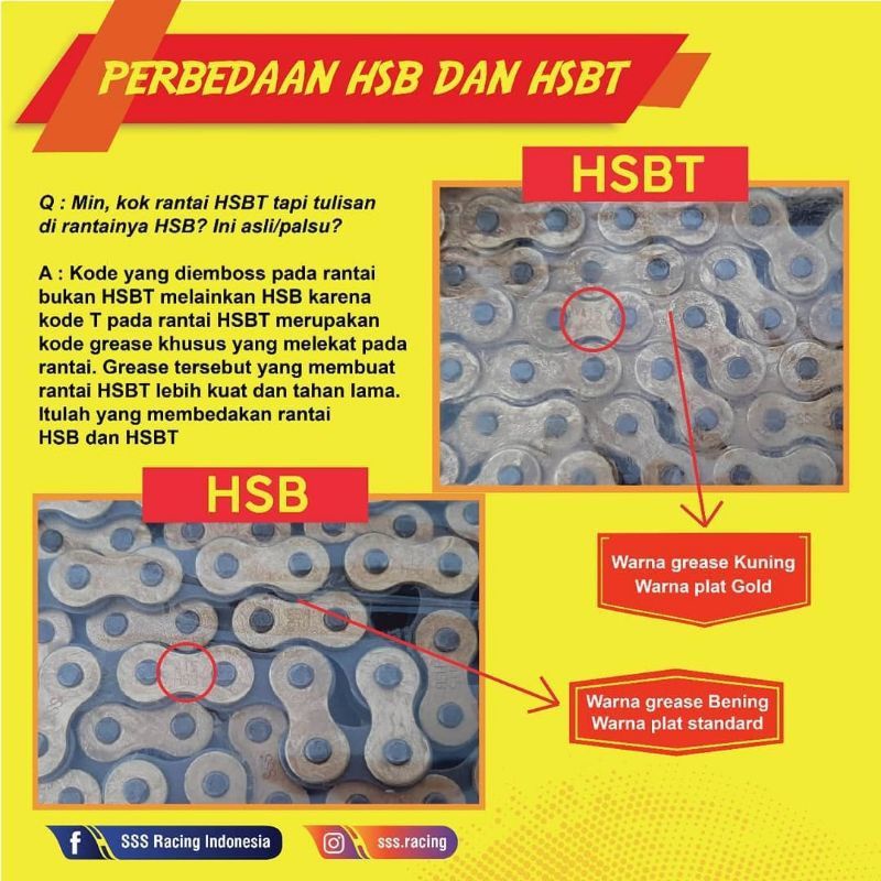 Rantai SSS HSBT 428-130 GOLD HEAVY DUTY ORIGINAL