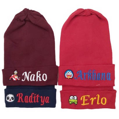 GRATIS BORDIR NAMA BEANIE HAT kupluk spandex ANAK ATAU DEWASA