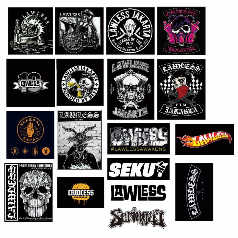 

stiker lawless / stiker sekepal aspal / stiker distro / stiker helm