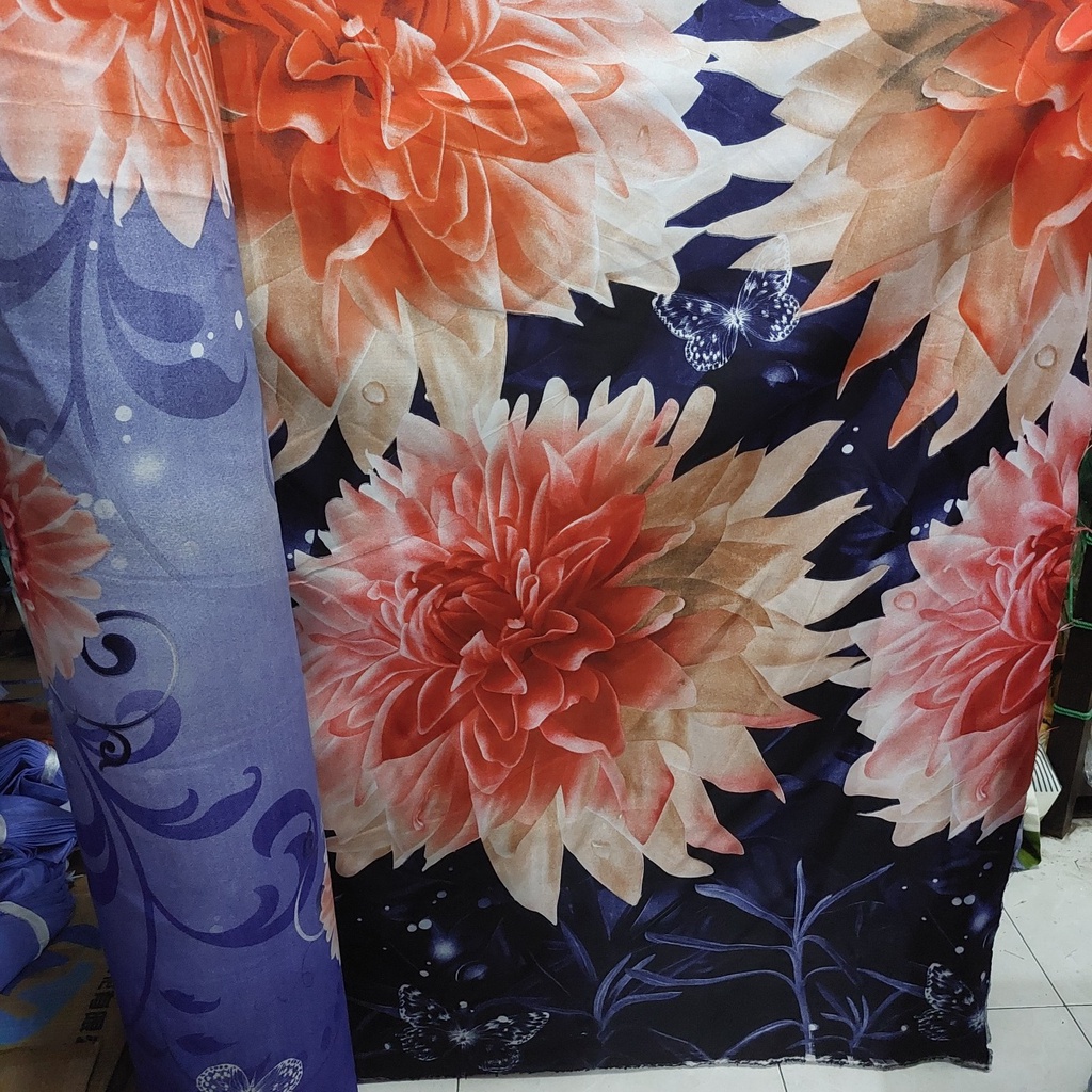 Bahan Kain Sprei Meteran Katun Microtex Disperse Motif Janda Bolong | Griya Spreiku