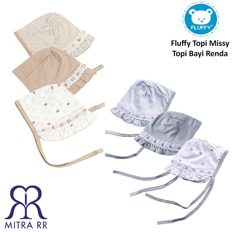 Fluffy Topi Missy Bayi Topi Bayi Renda Tali / Baby Hat Newborn