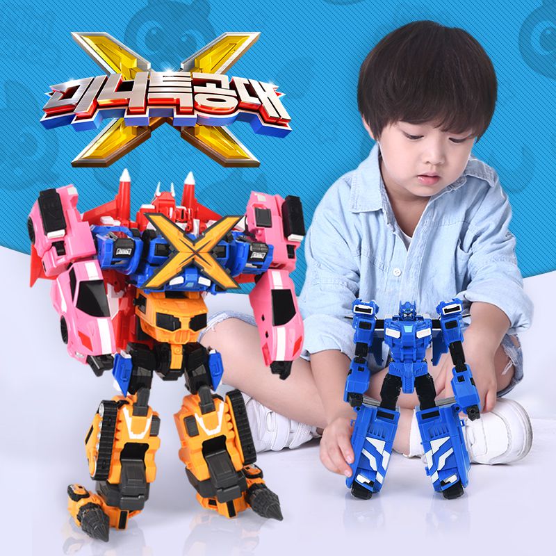 27CM  Mainan Miniforce X Lucybot Lucy Bot Ranger 5 Styles Transformer Machine Car Figure Toy