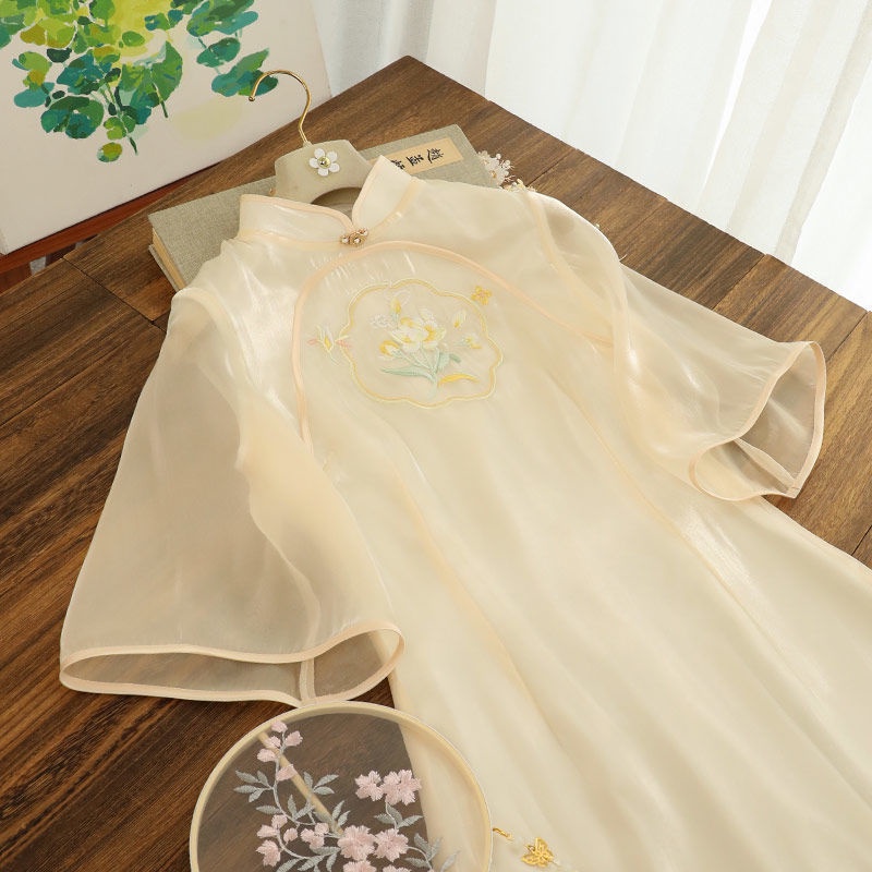 Summer dress female 2022 new large fat sister pure desire style Hanfu temperament thin improved cheo