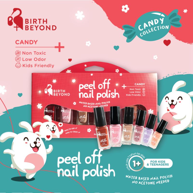 Jual Birth Beyond Peel Off Nail Polish CANDY 5ml x 6pcs Indonesia