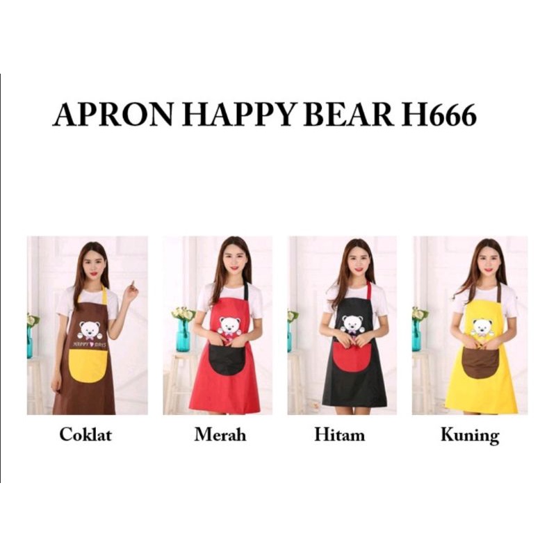 Celemek Dapur Hapy Day bear anti air