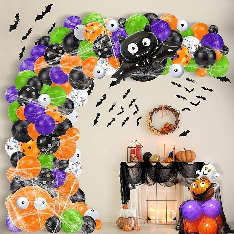 Set Balon Lateks Aluminum Foil Tema Halloween Untuk Dekorasi Pesta