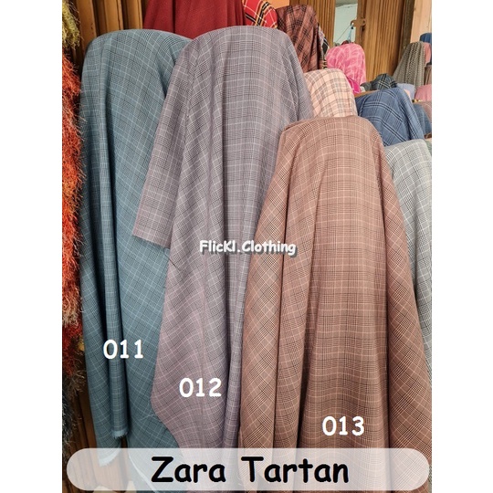 Bahan Kain Tartan Zara Cotton Katun Kotak Kotak Motif Corak Salur  Celana